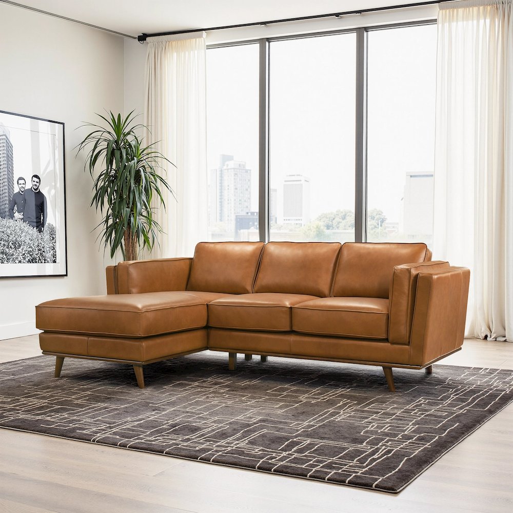 Chase Genuine Leather Sectional Left Facing. Picture 2