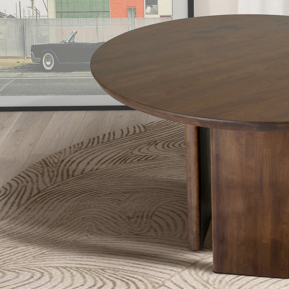 Alden Round Walnut Dining Table. Picture 4