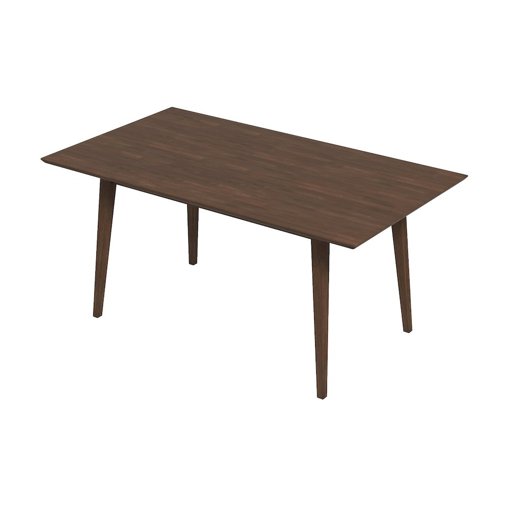 Levi Modern Style Solid Wood Rectangular Walnut Top Dining Table 63". Picture 6