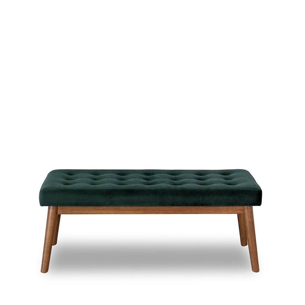 Delilah Modern Bench - Green Velvet. Picture 2