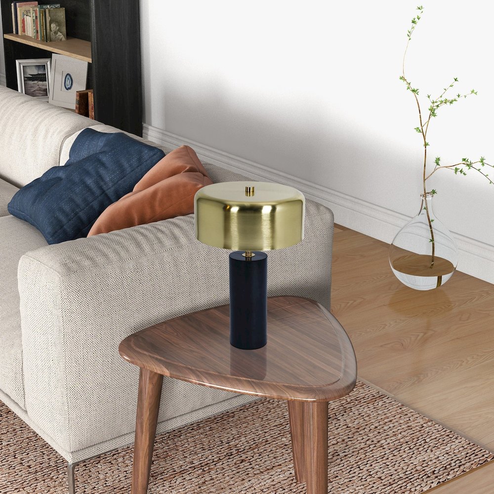 Kinetic Table Lamp - Gold outer and White inner. Picture 2