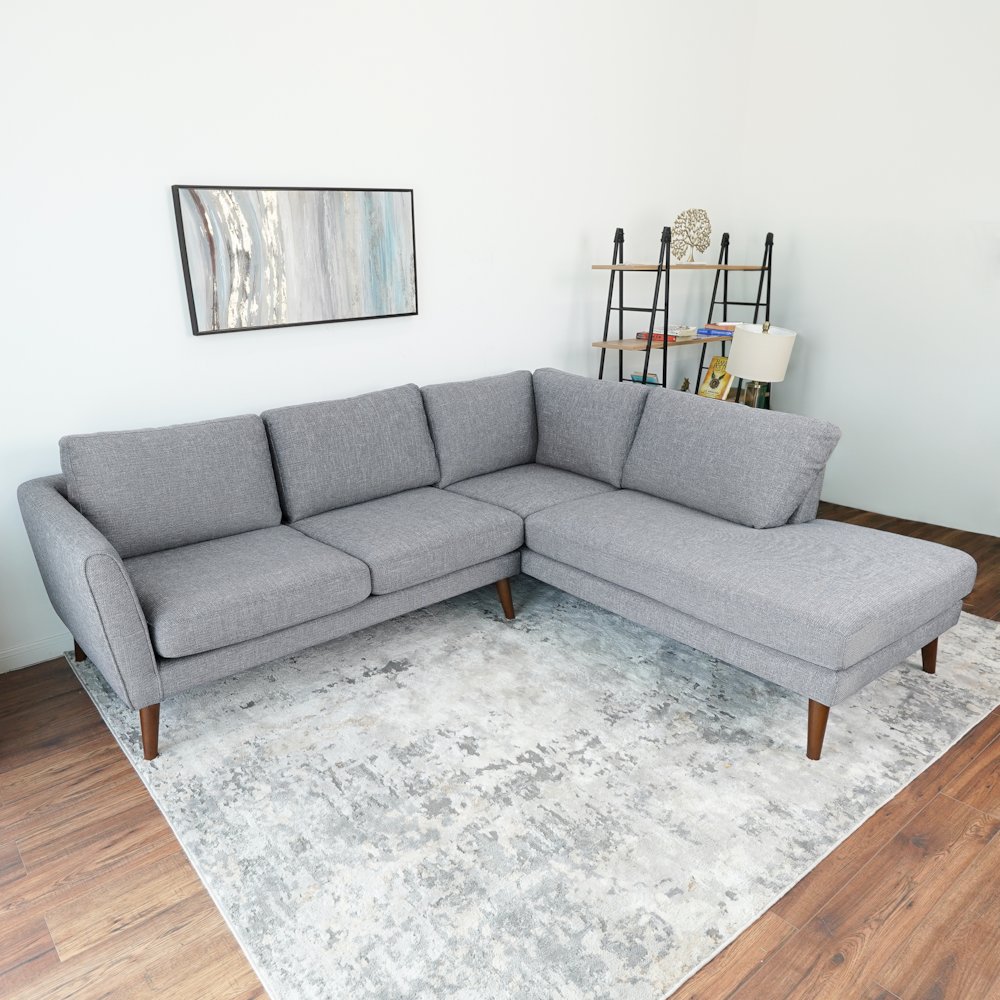 Benson Grey Sectional Sofa Right Facing Chaise. Picture 7