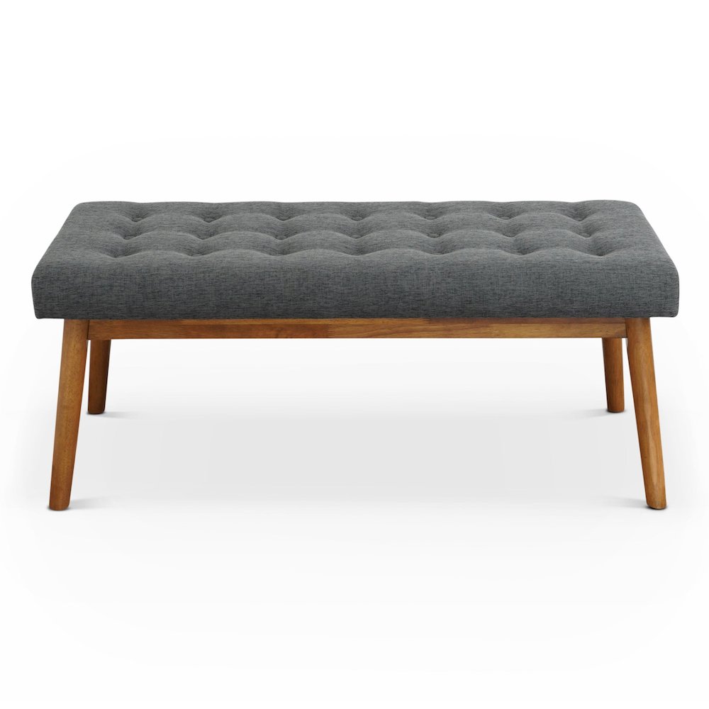 Delilah Modern Dark Gray Fabric Bench. Picture 1