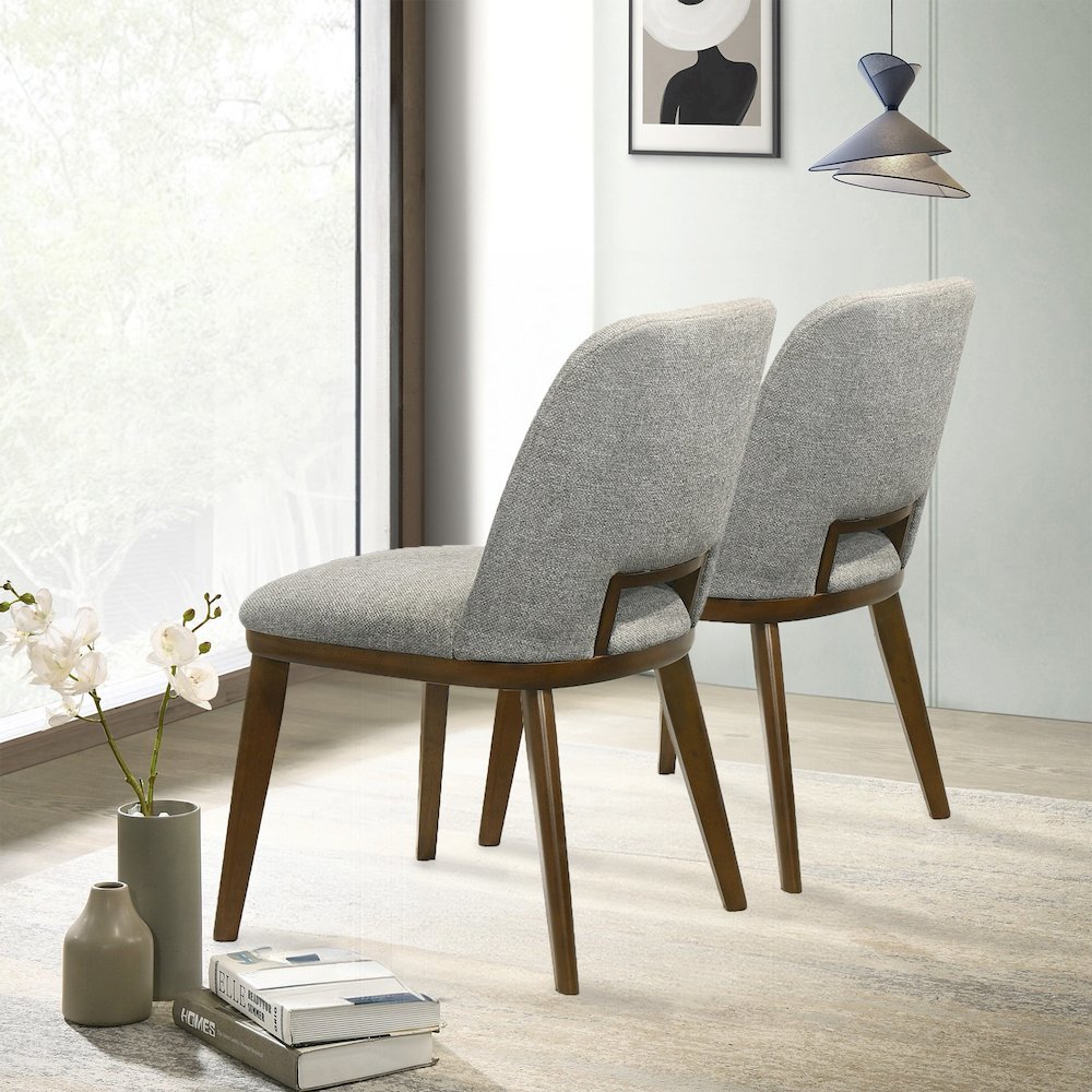 Blaken Light Grey Fabric Dining Chair (Set Of 2). Picture 3