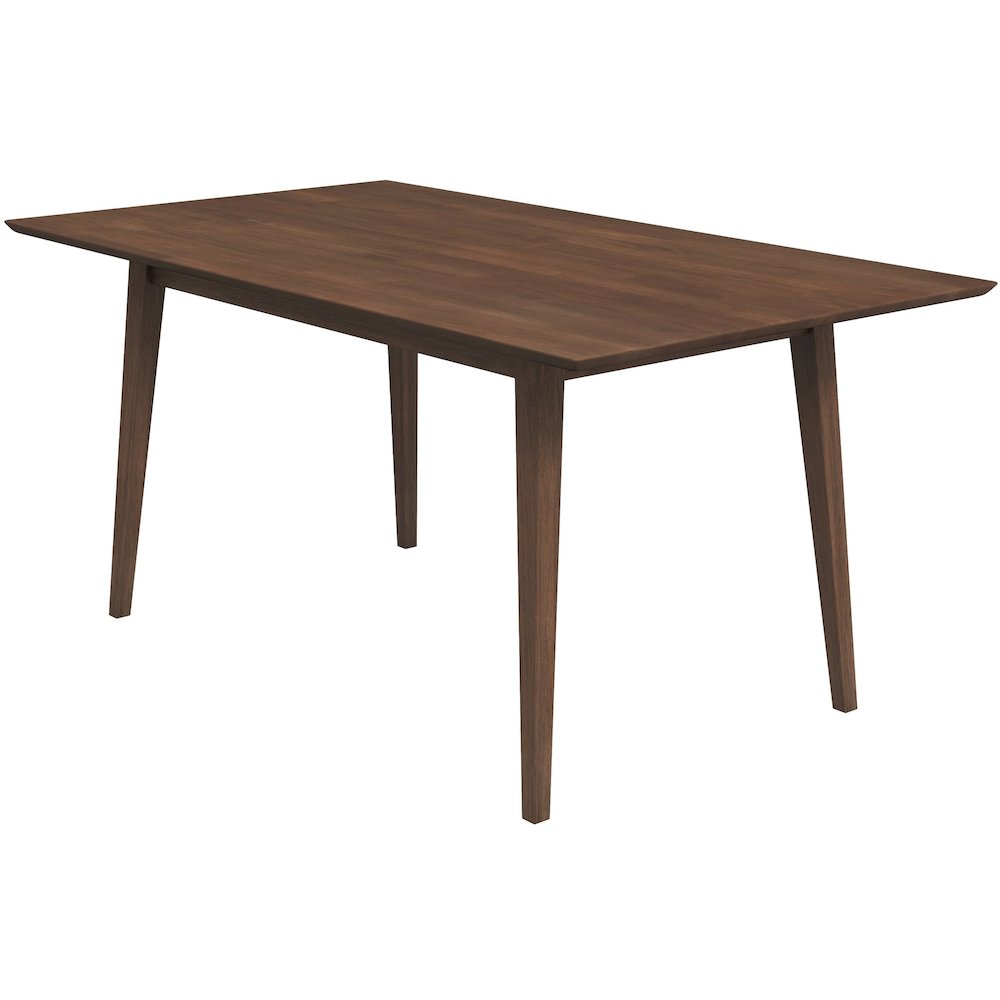 Modern Solid Wood Rectangular Dining Table with Walnut Legs, Brown. Picture 1