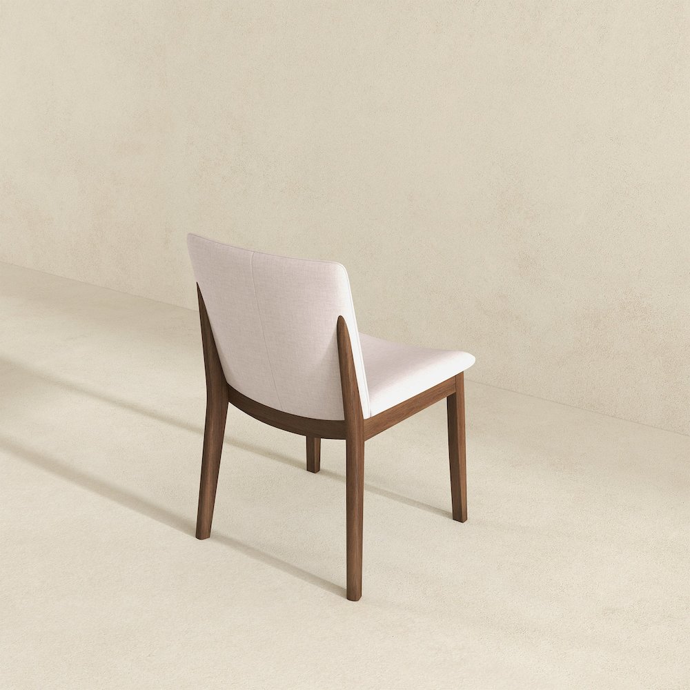 Laura  Beige Linen Solid Wood Dining Chair (Set Of 2). Picture 6
