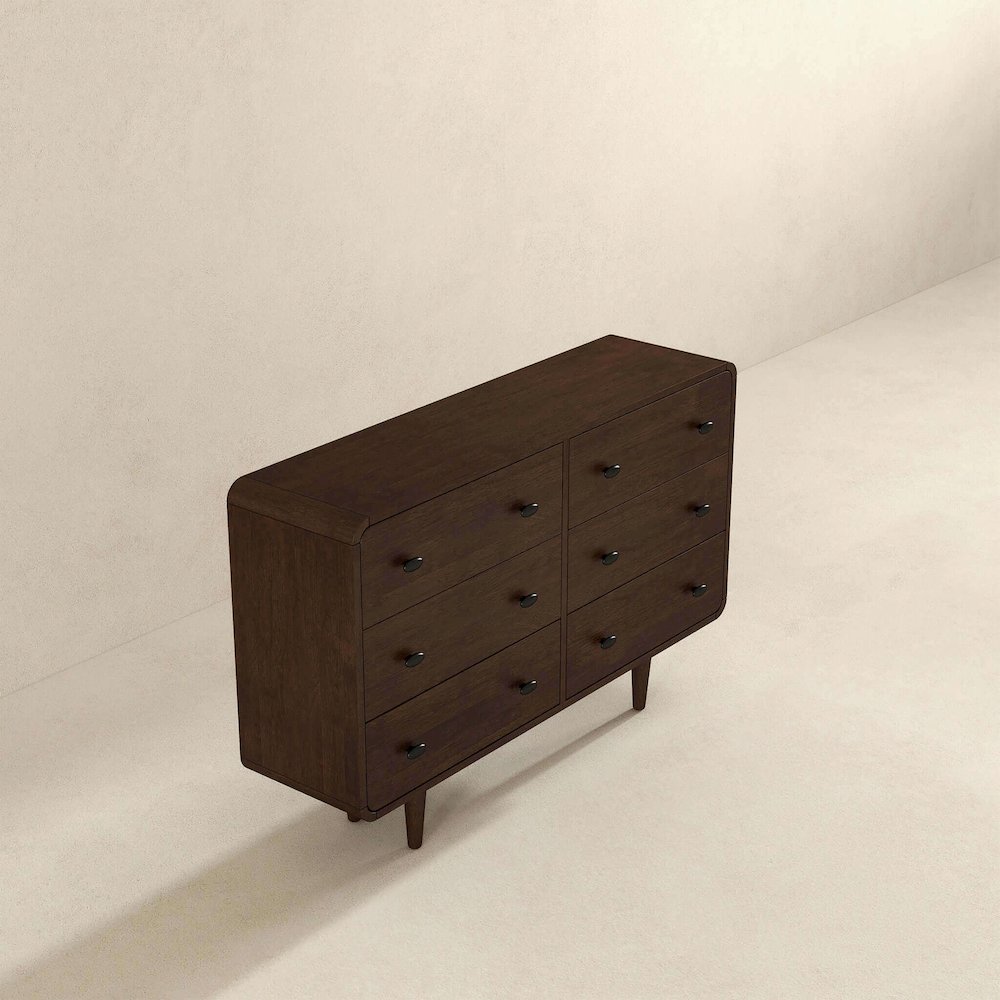 Alexa Mid Century Modern Dresser 6 Drawers. Picture 3