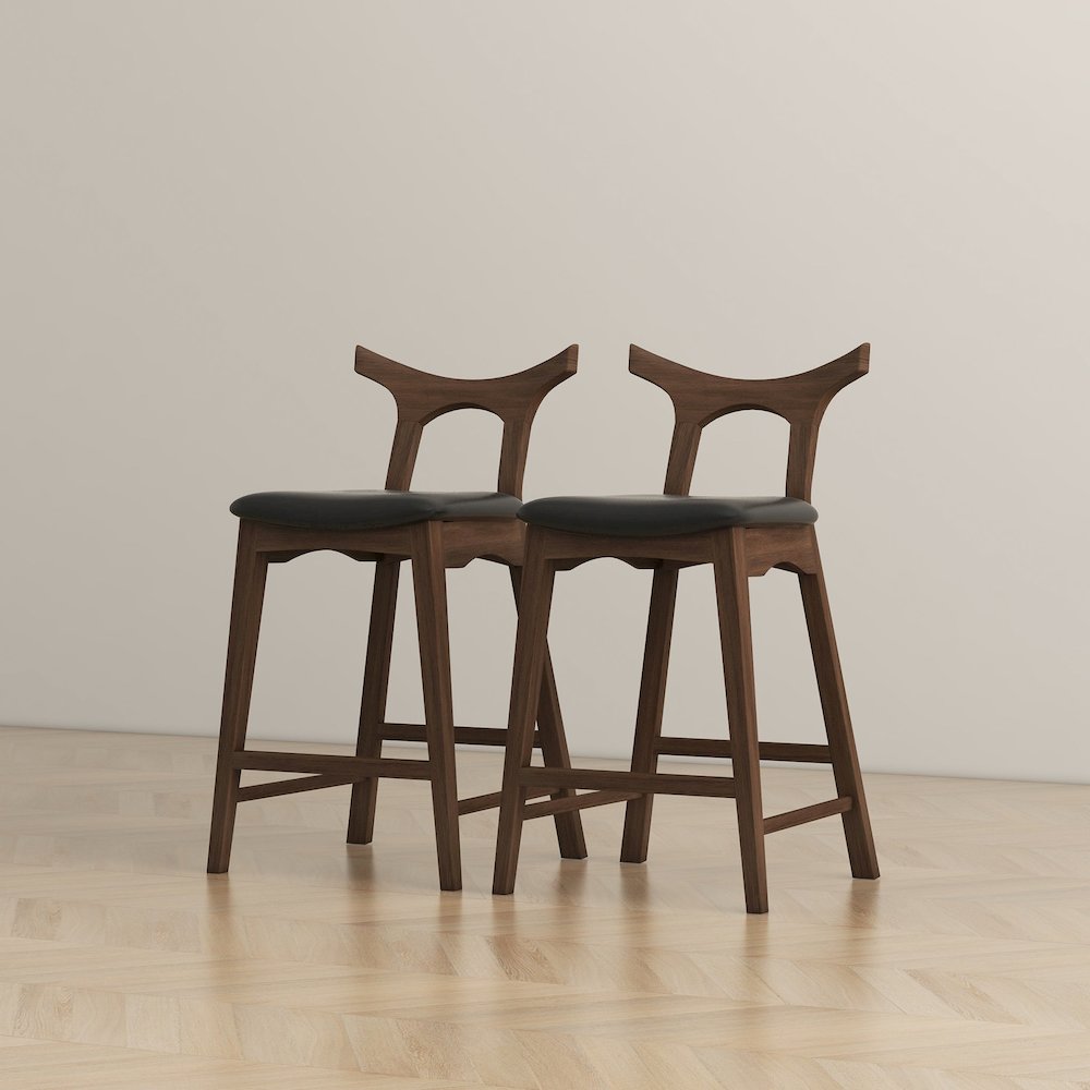 Hester Solid Wood Upholstered Square Bar Chair (Set Of 2). Picture 5
