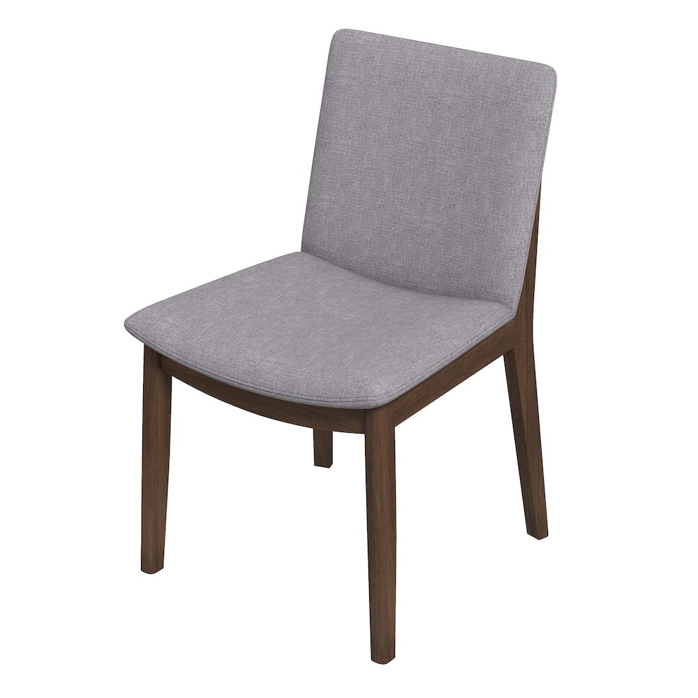 Laura  Light Grey Linen Solid Wood Dining Chair (Set Of 2). Picture 7