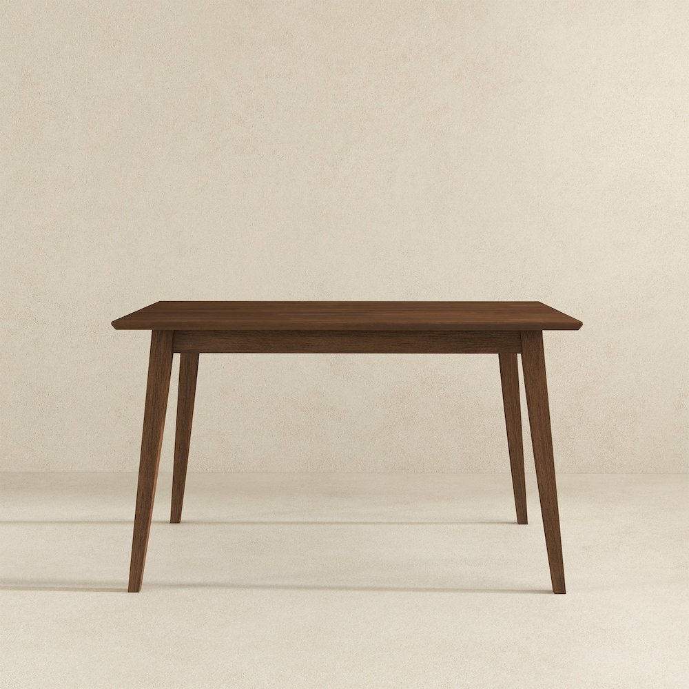 Levi Modern Style Solid Wood Rectangular Walnut Top Dining Table 47". Picture 2