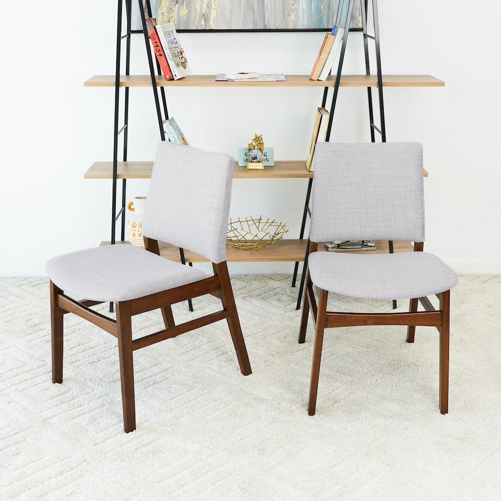 Gusto Fabric Dining Chair In Light Gray (Set Of 2). Picture 2