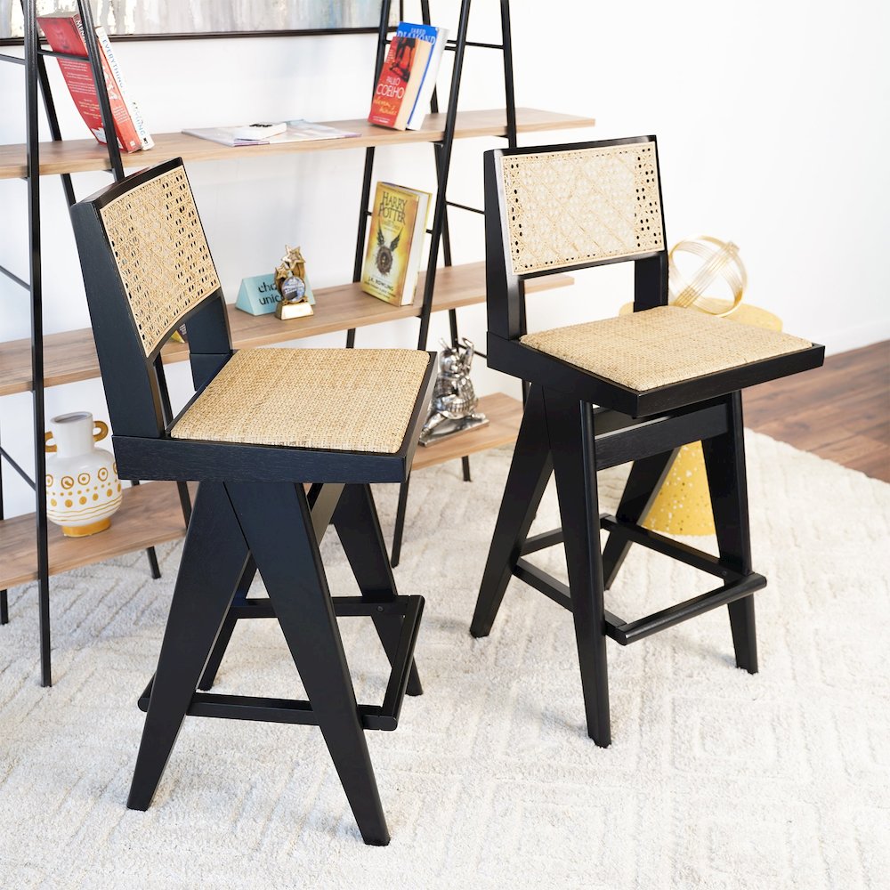 Keira Rattan Bar Stool (Set of 2). Picture 4