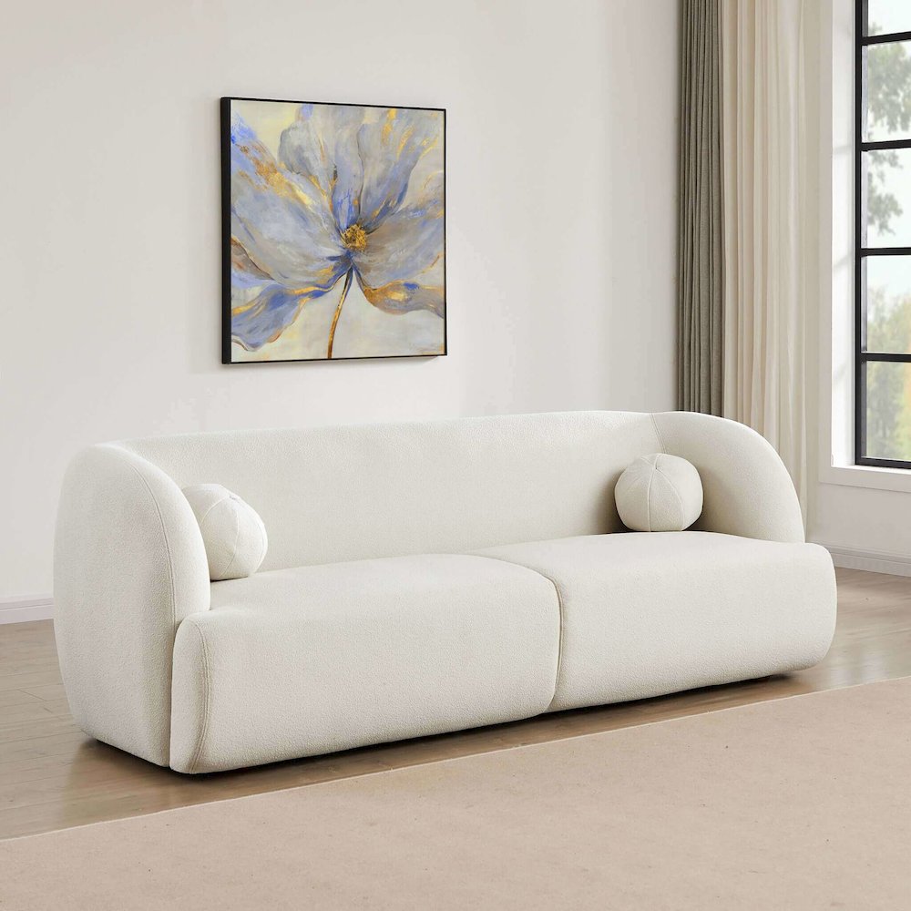 Anna Ivory Boucle Sofa. Picture 3