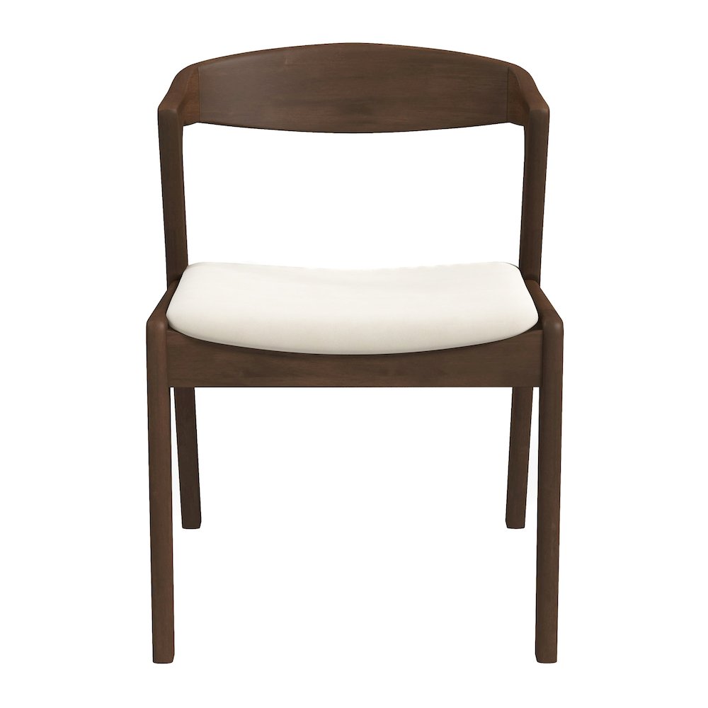 Dakota  Solid Wood Cream Velvet Dining Chair (Set Of 2). Picture 1