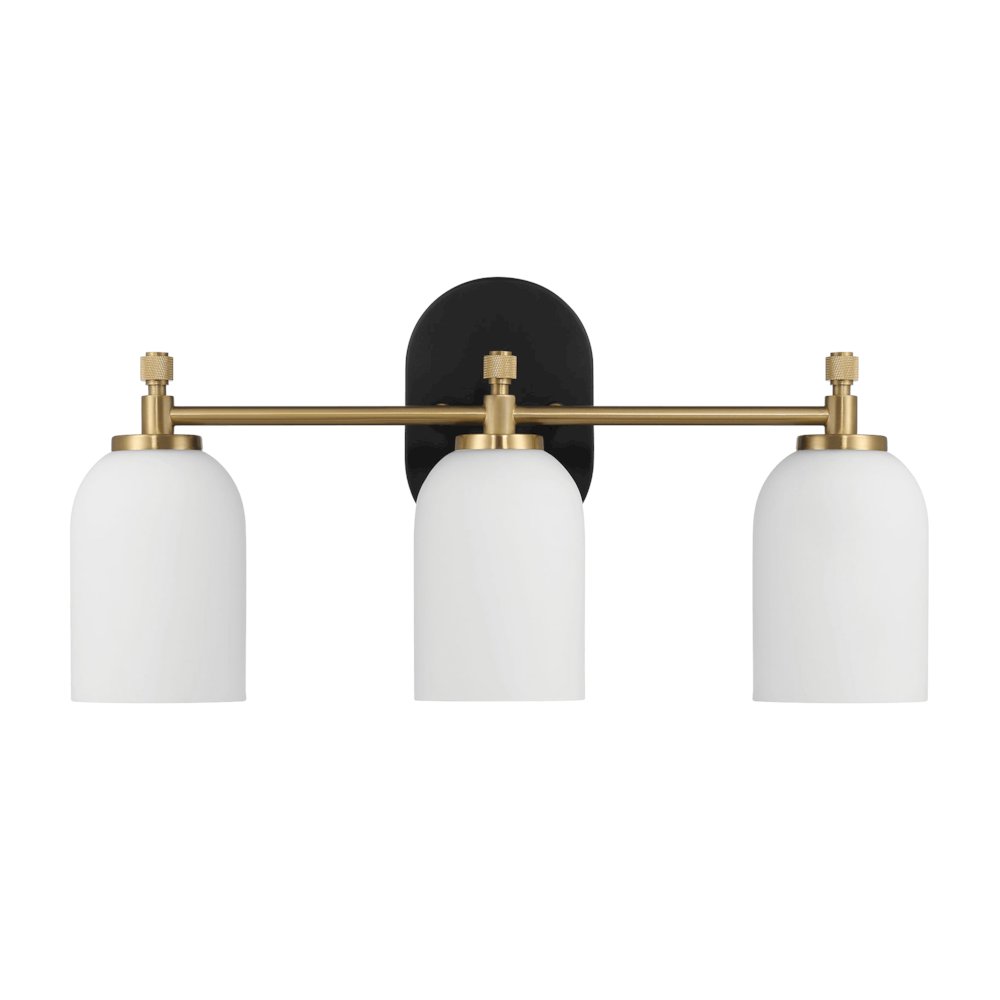 Three Lights Vanity Brushed Gold Bathroom Wall Light for Bathroom Over Mirror. Picture 1