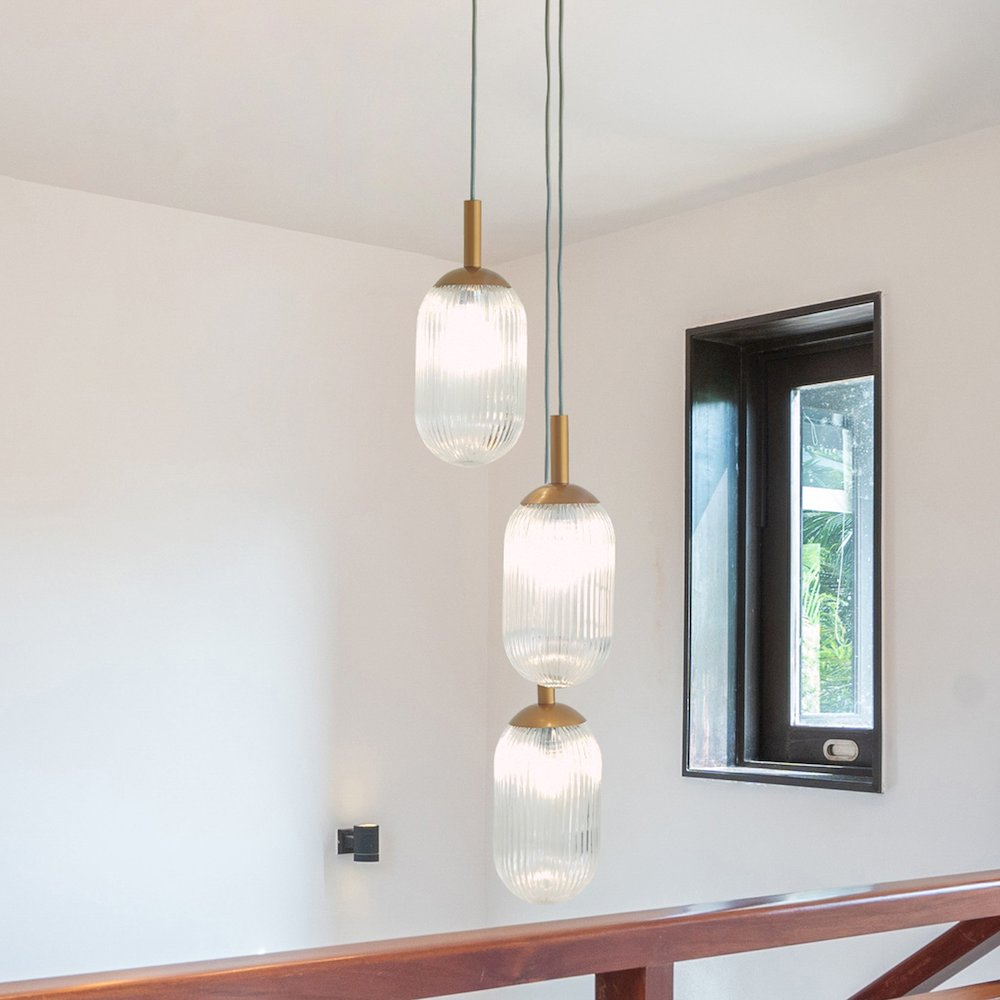 Gala Pendant Lamp - Bronze and Clear. Picture 2