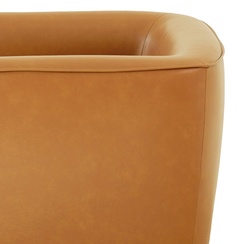 Callan Swivel Chair - Vegan Tan Leather. Picture 4