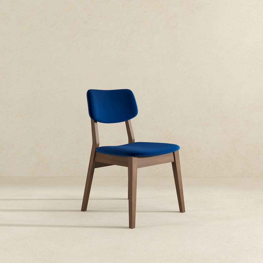 Carlos Blue Velvet Solid Back Side Chair (Set Of 2). Picture 4