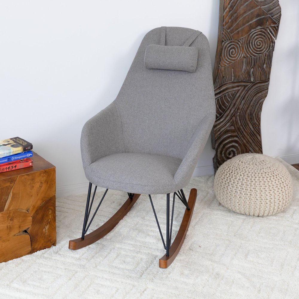 Chloe Mid Century Modern Rocker Livingroom and Bedroom Chair. Picture 4