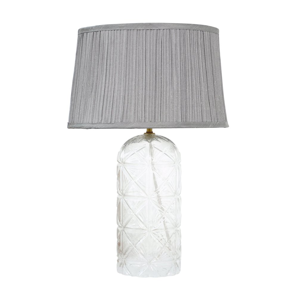 Luxora Table Lamp Gold - Clear and Grey. Picture 1