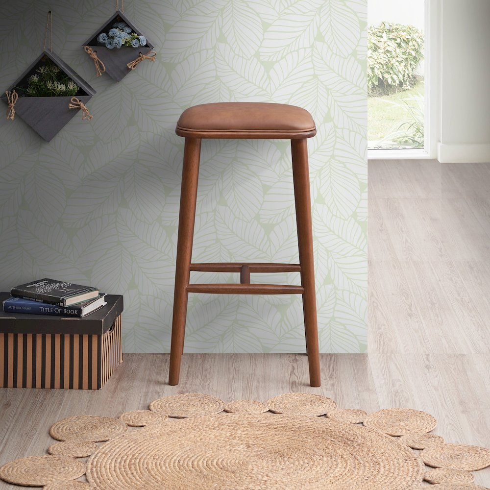 Jason Walnut PU Leather Bar Stool. Picture 5