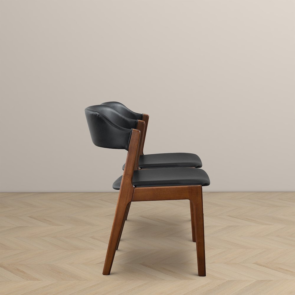 Enzo Black Leather Dining Chair (Set Of 2). Picture 6