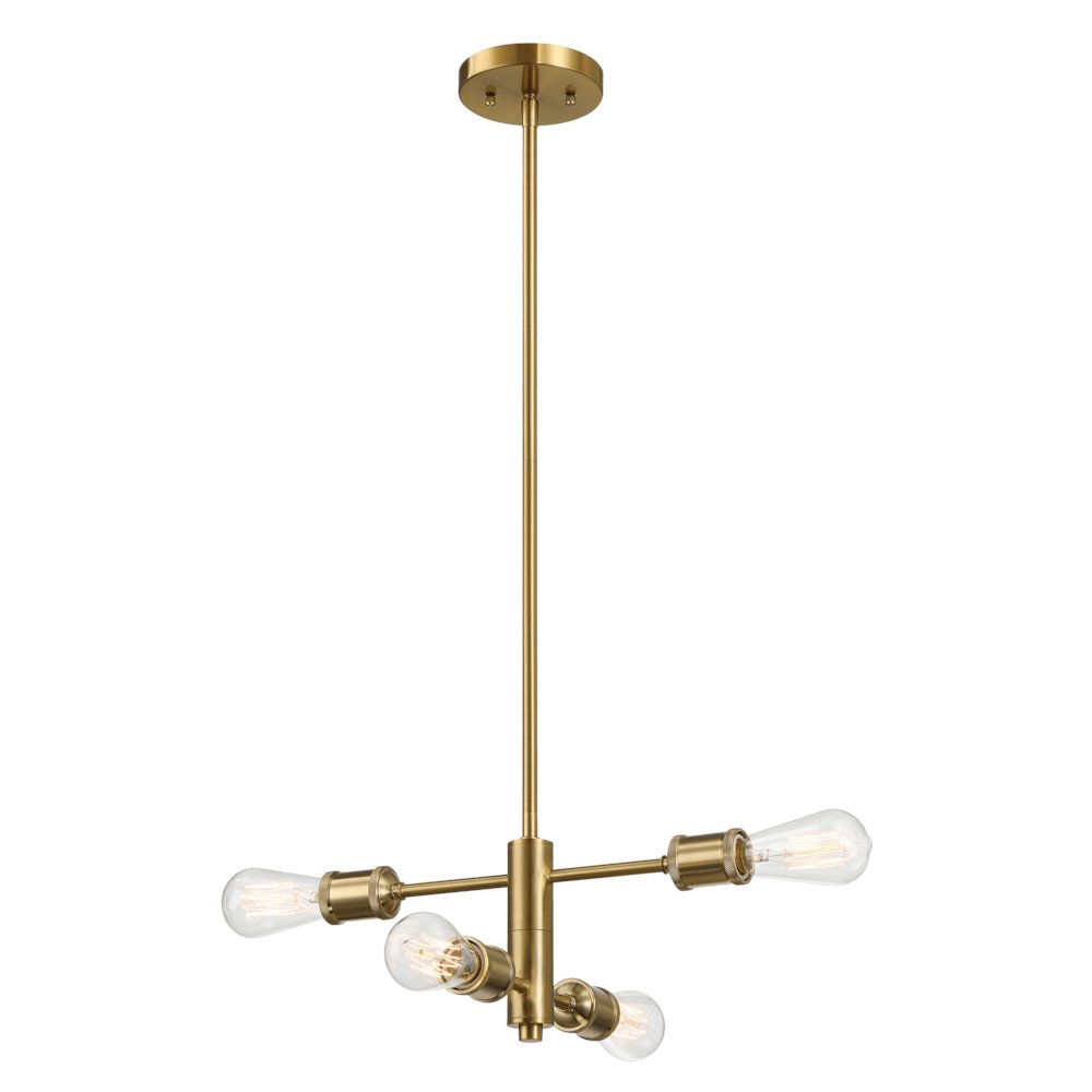Trellis Four Lights Modern Gold Chandelier. Picture 2