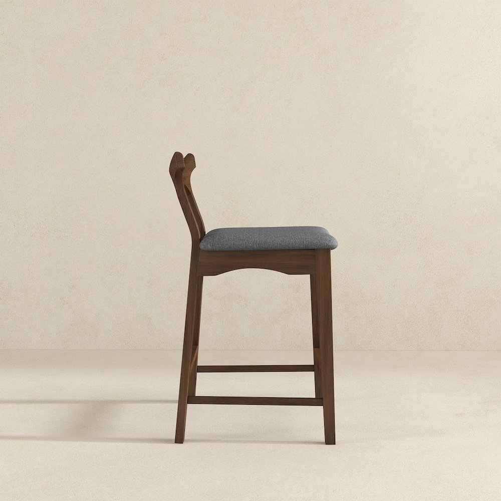 Hester Solid Wood Upholstered Square Counter Chair (Set Of 2). Picture 4