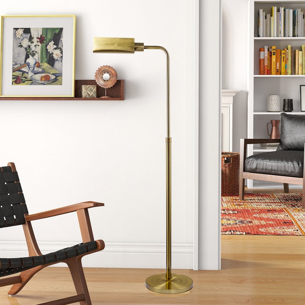 Elara Floor Lamp Gold outer and White inner. Picture 2