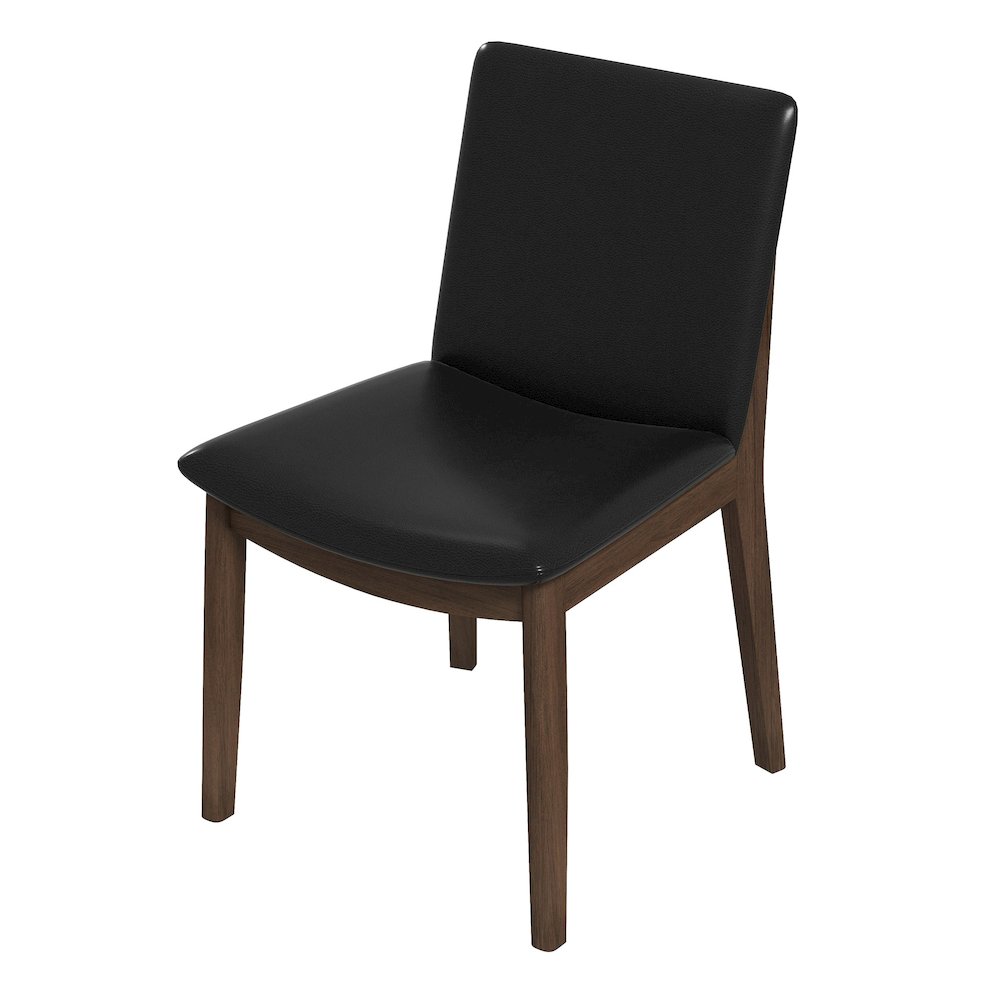 Laura  Black PU Solid Wood Dining Chair (Set Of 2). Picture 7