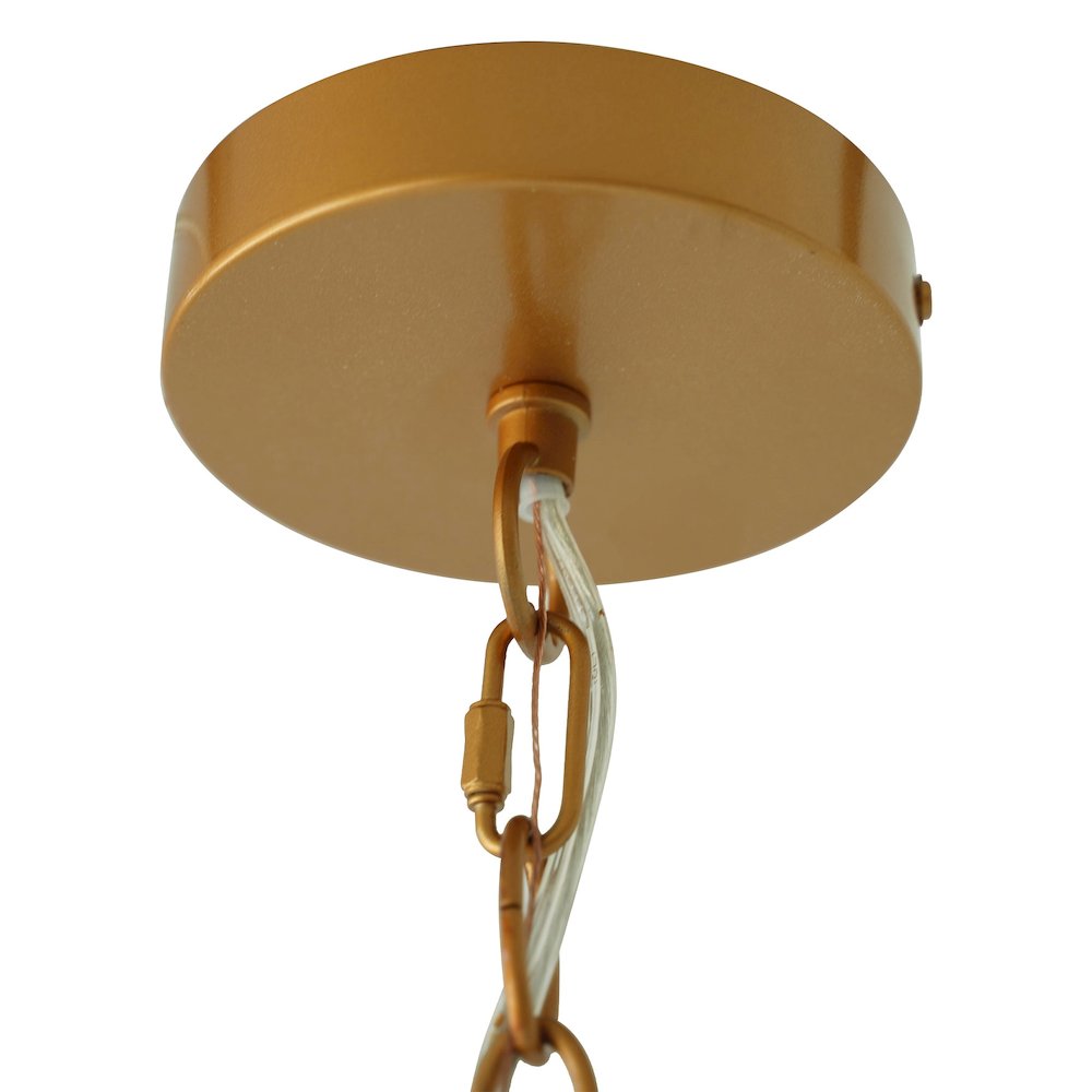 Garnet Pendant Lamp - Coarse Gold + Clear Glass. Picture 6