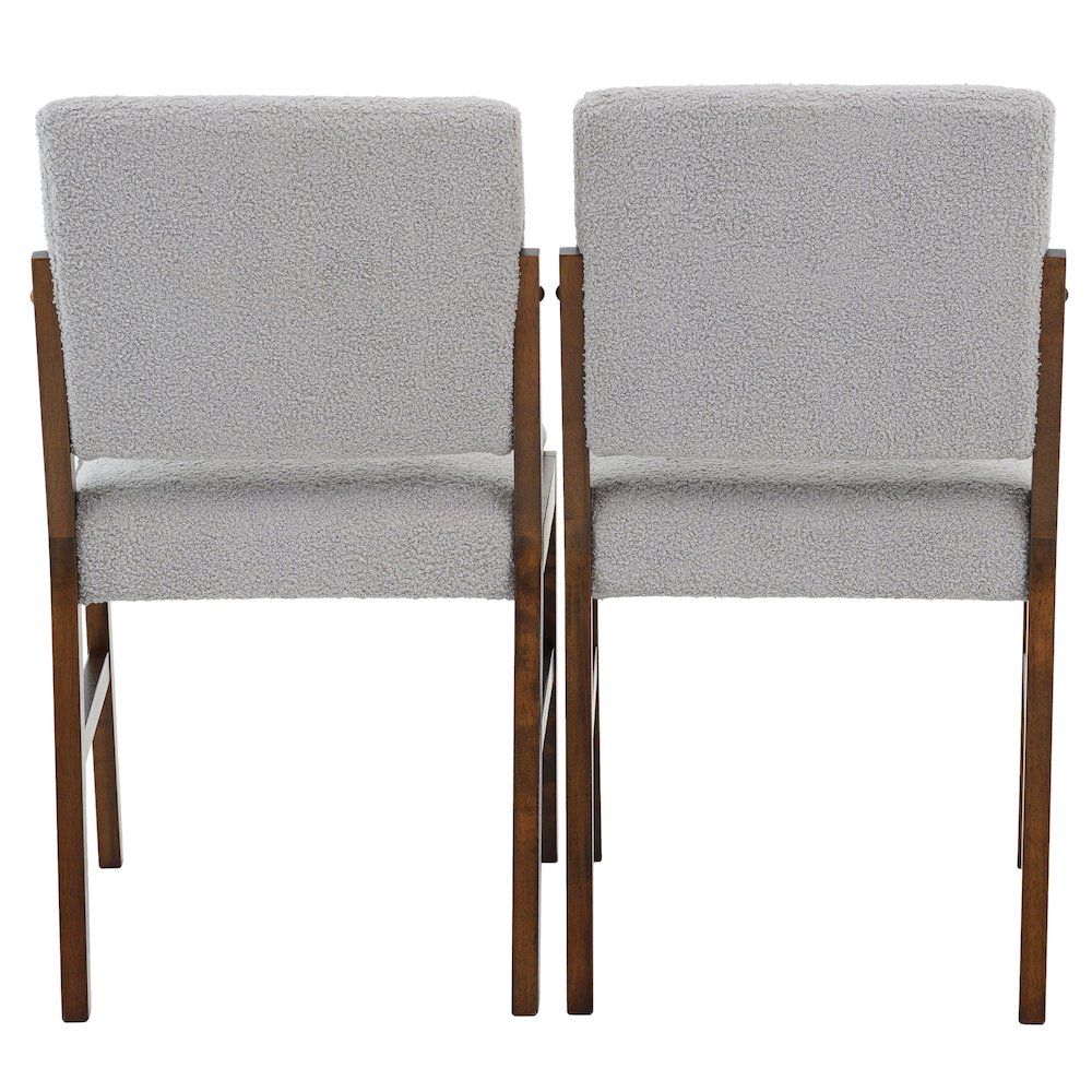 Caldwell Dining Chair Set of 2 - Light Grey Boucle. Picture 5