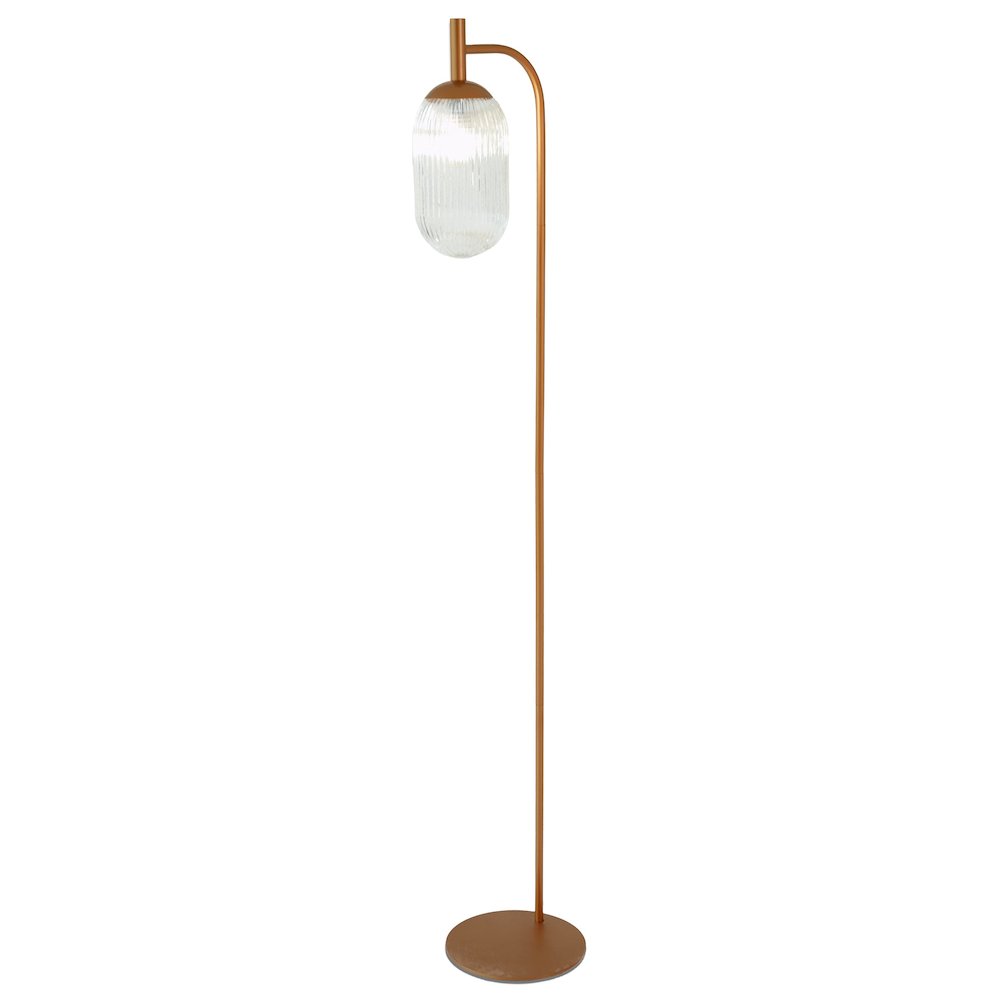 Vela Floor Lamp Bronze and Clear. Picture 1