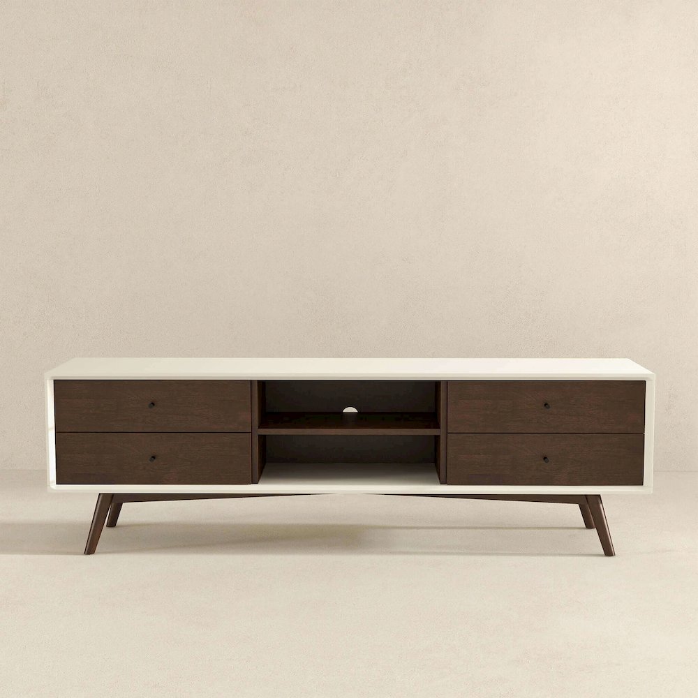 Caroline Walnut White TV Stand Up To 72". Picture 7