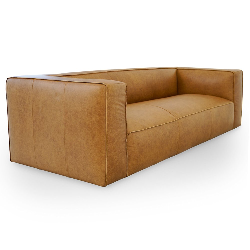 Colton Tan Leather Sofa. Picture 4