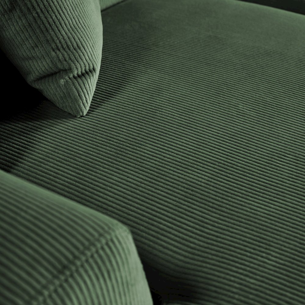 Mar Sectional Green Corduroy Sofa (Left Facing). Picture 6