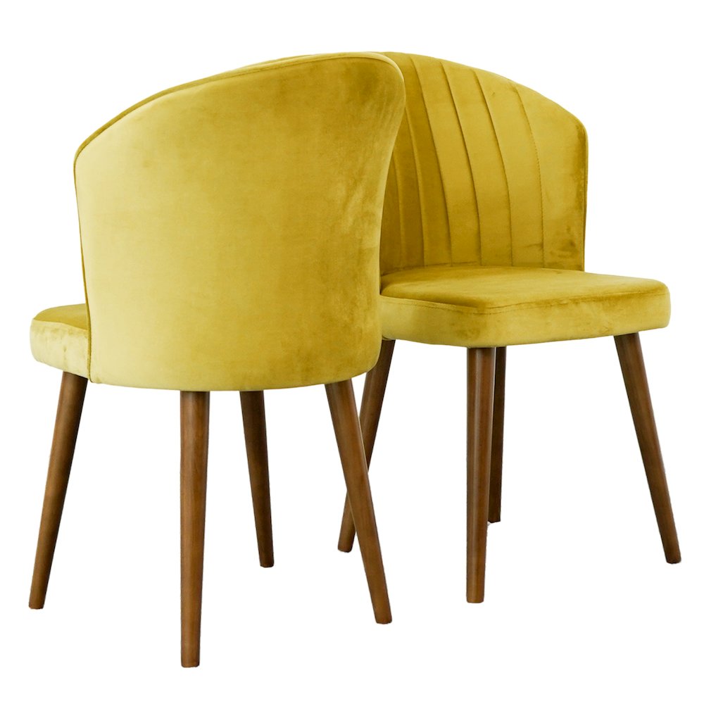 Parsons Gold Velvet Dining Chair - Set of 2. Picture 3