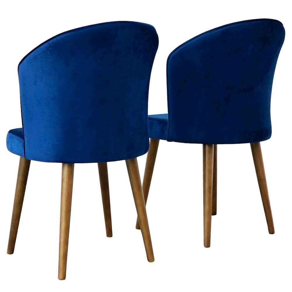 Parsons Dining Chair Set of 2 - Navy Blue Velvet. Picture 4