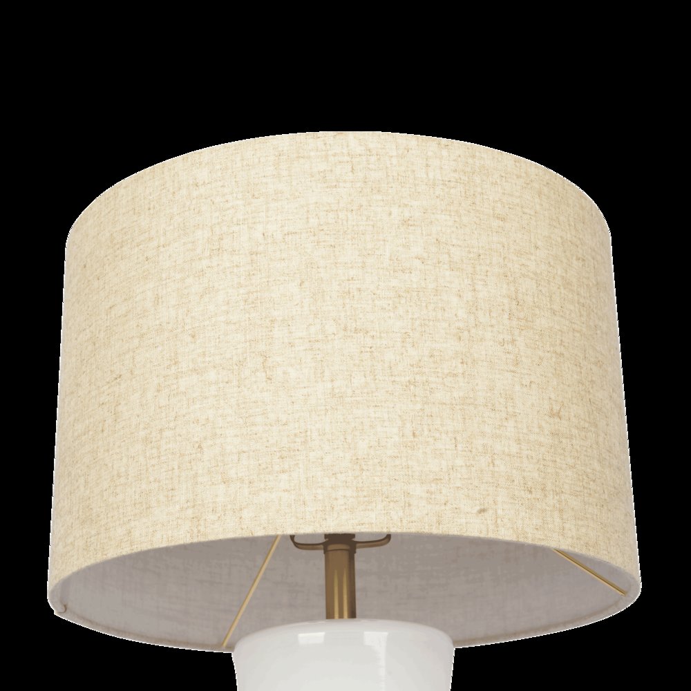 Cascade Glass Lamp Golden Base - Off White Glass Table Lamp. Picture 3