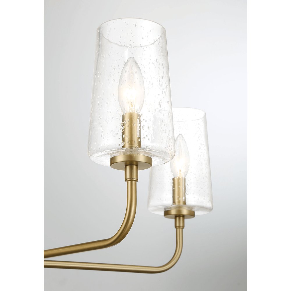 Dazzle Five Lights Chandelier With Clear Seeded Glass -Satin Brass. Picture 5