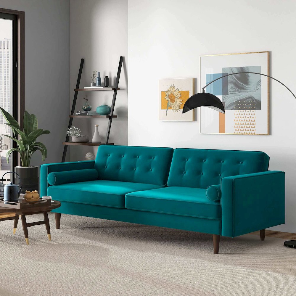 Casey Velvet Sofa. Picture 2