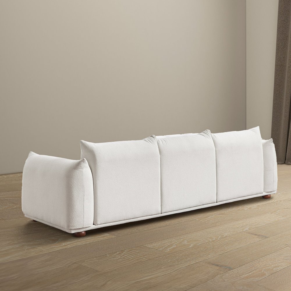 Kely  100'' Cream Boucle Upholstered Sofa. Picture 5