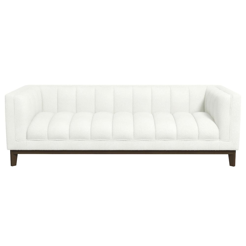 Melissa Mid-Century White Boucle Modern Sofa. Picture 1
