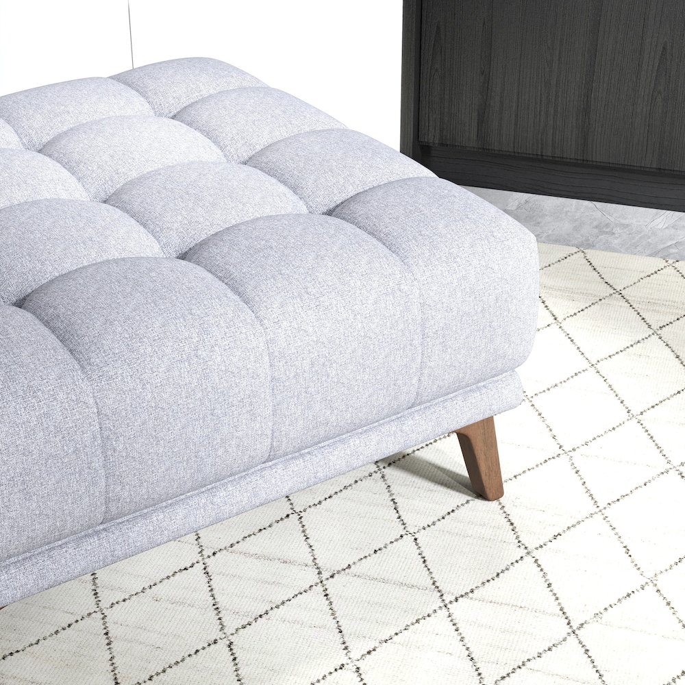 Addison Square Light Grey Upholstered Ottoman. Picture 5