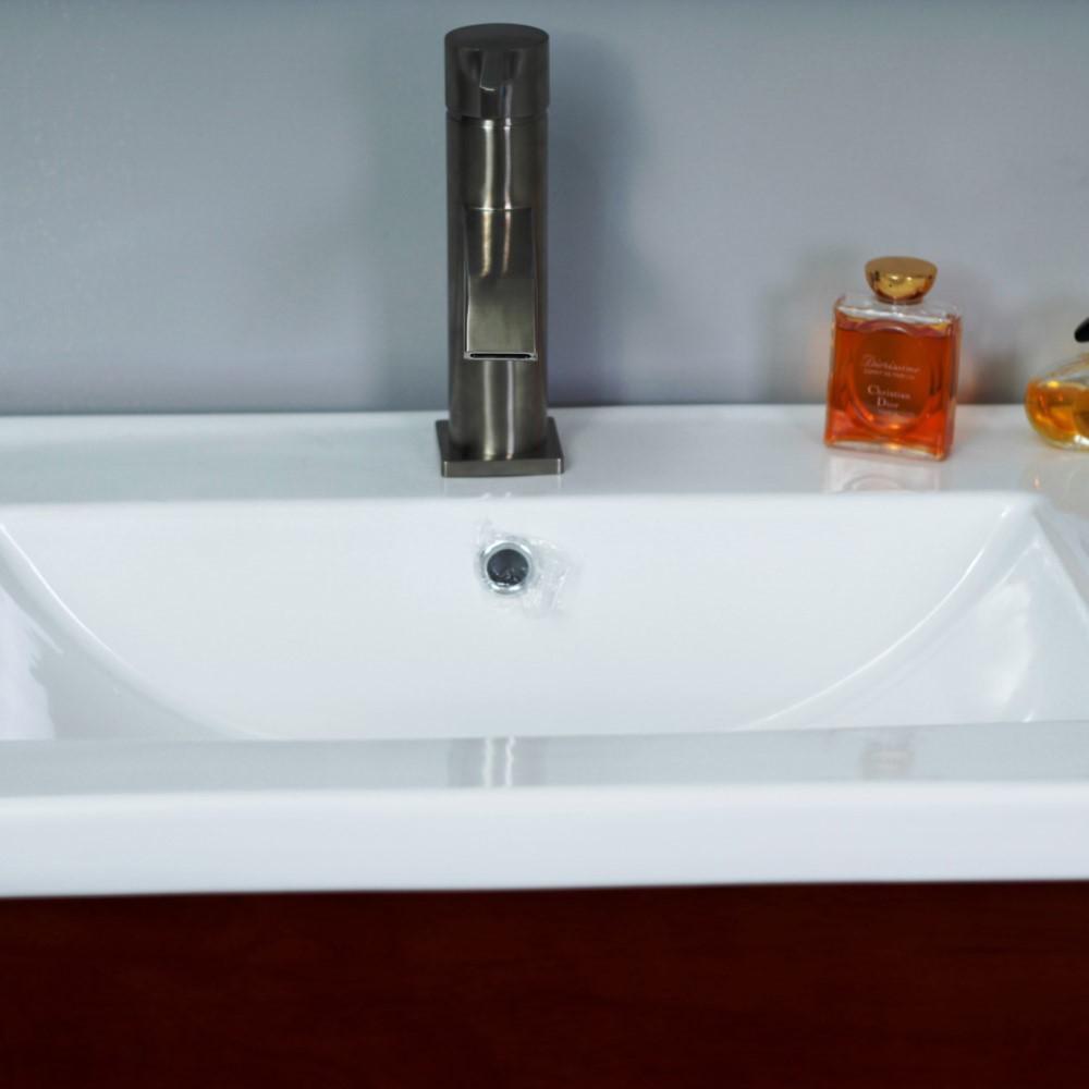 29.9 in Single sink vanity-wood-walnut finish. Picture 8
