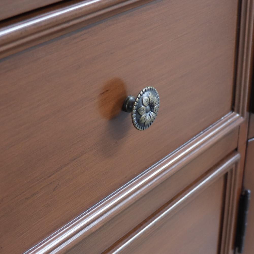 62 in Double sink vanity Walnut finish in Cream Marble top. Picture 4