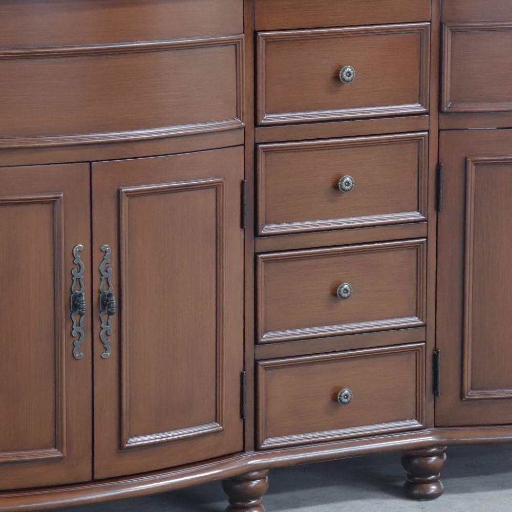 62 in Double sink vanity Walnut finish in Cream Marble top. Picture 5