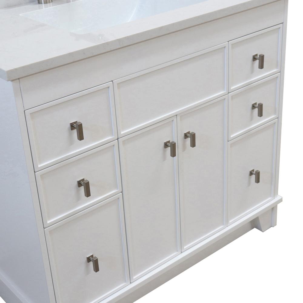 39 in. Single Sink Vanity in White finish with Engineered Quartz Top. Picture 3