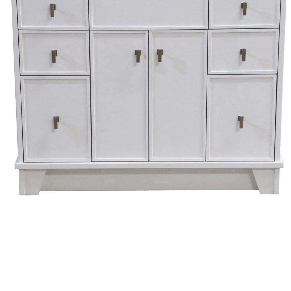 39 in. Single Sink Vanity in White finish with Engineered Quartz Top. Picture 1