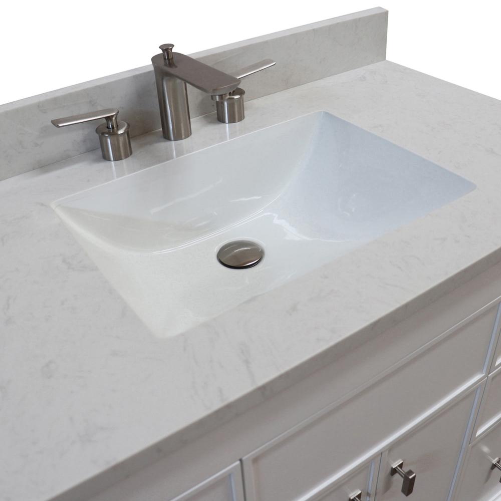 39 in. Single Sink Vanity in White finish with Engineered Quartz Top. Picture 5
